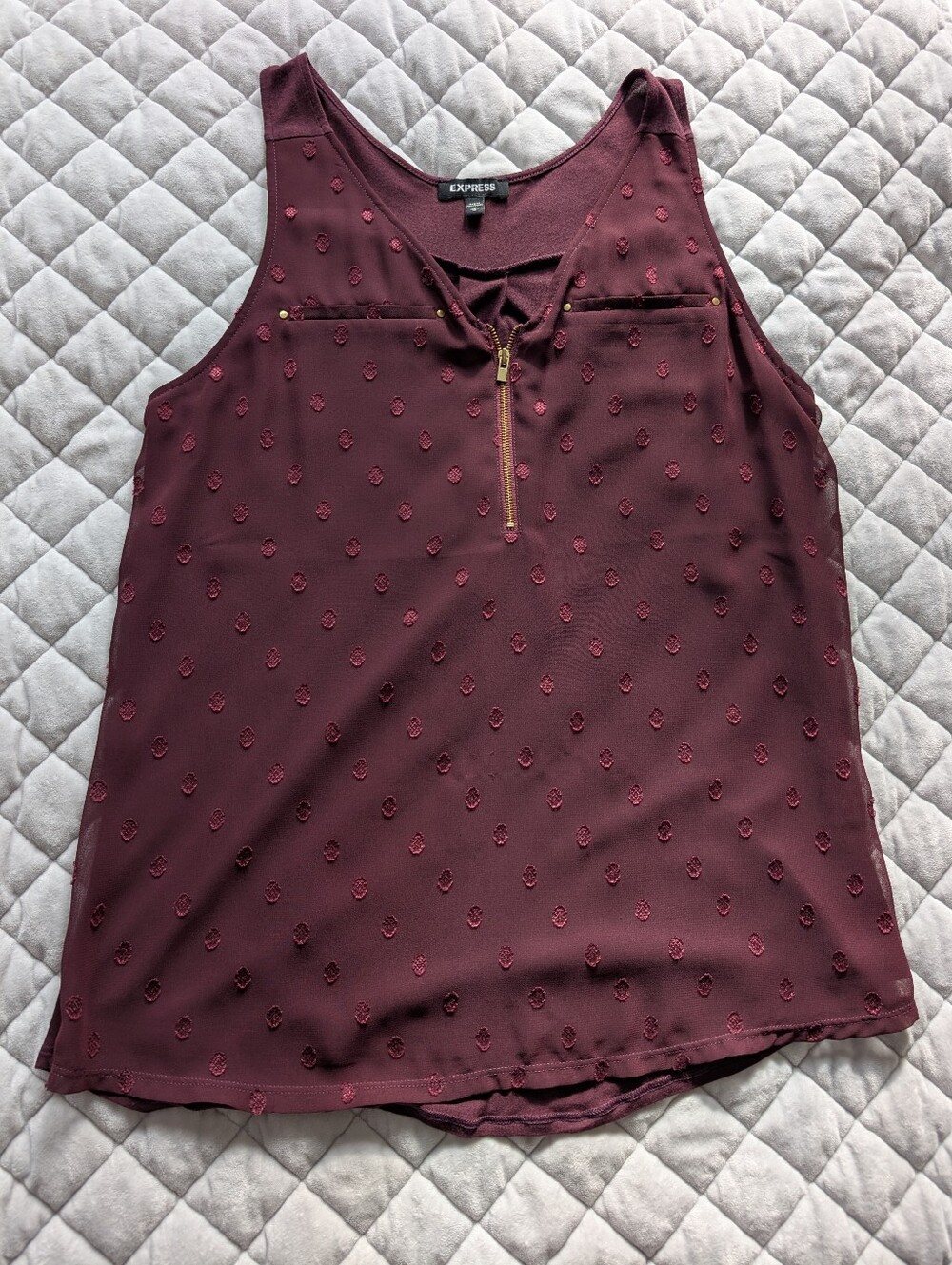 Express Hudson Sleeveless Tank Top, Purple, Size Medium